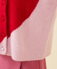 GLFAA01300 S sybilla(エス  バイ シビラ) 【ドラマ着用】ハートモヘヤニットカーディガン ピンク×レッド