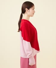 GLFAA01300 S sybilla(エス  バイ シビラ) 【ドラマ着用】ハートモヘヤニットカーディガン ピンク×レッド