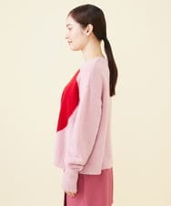 GLFAA01300 S sybilla(エス  バイ シビラ) 【ドラマ着用】ハートモヘヤニットカーディガン ピンク×レッド