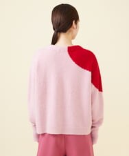 GLFAA01300 S sybilla(エス  バイ シビラ) 【ドラマ着用】ハートモヘヤニットカーディガン ピンク×レッド