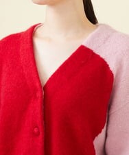 GLFAA01300 S sybilla(エス  バイ シビラ) 【ドラマ着用】ハートモヘヤニットカーディガン ピンク×レッド