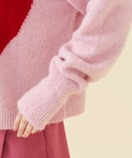 GLFAA01300 S sybilla(エス  バイ シビラ) 【ドラマ着用】ハートモヘヤニットカーディガン ピンク×レッド