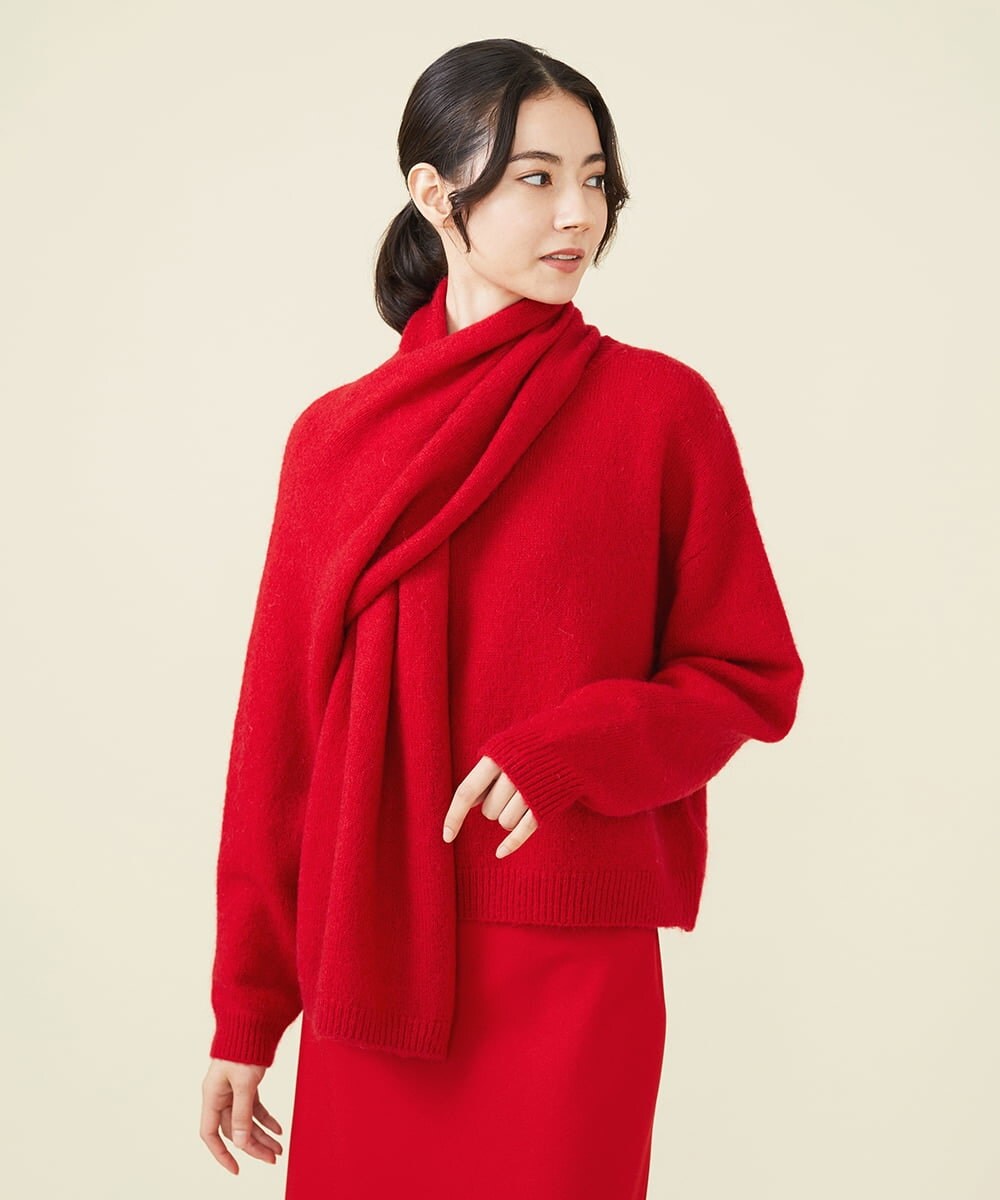 GLFAV05240 S sybilla(エス  バイ シビラ) ストール付きモヘヤセーター レッド