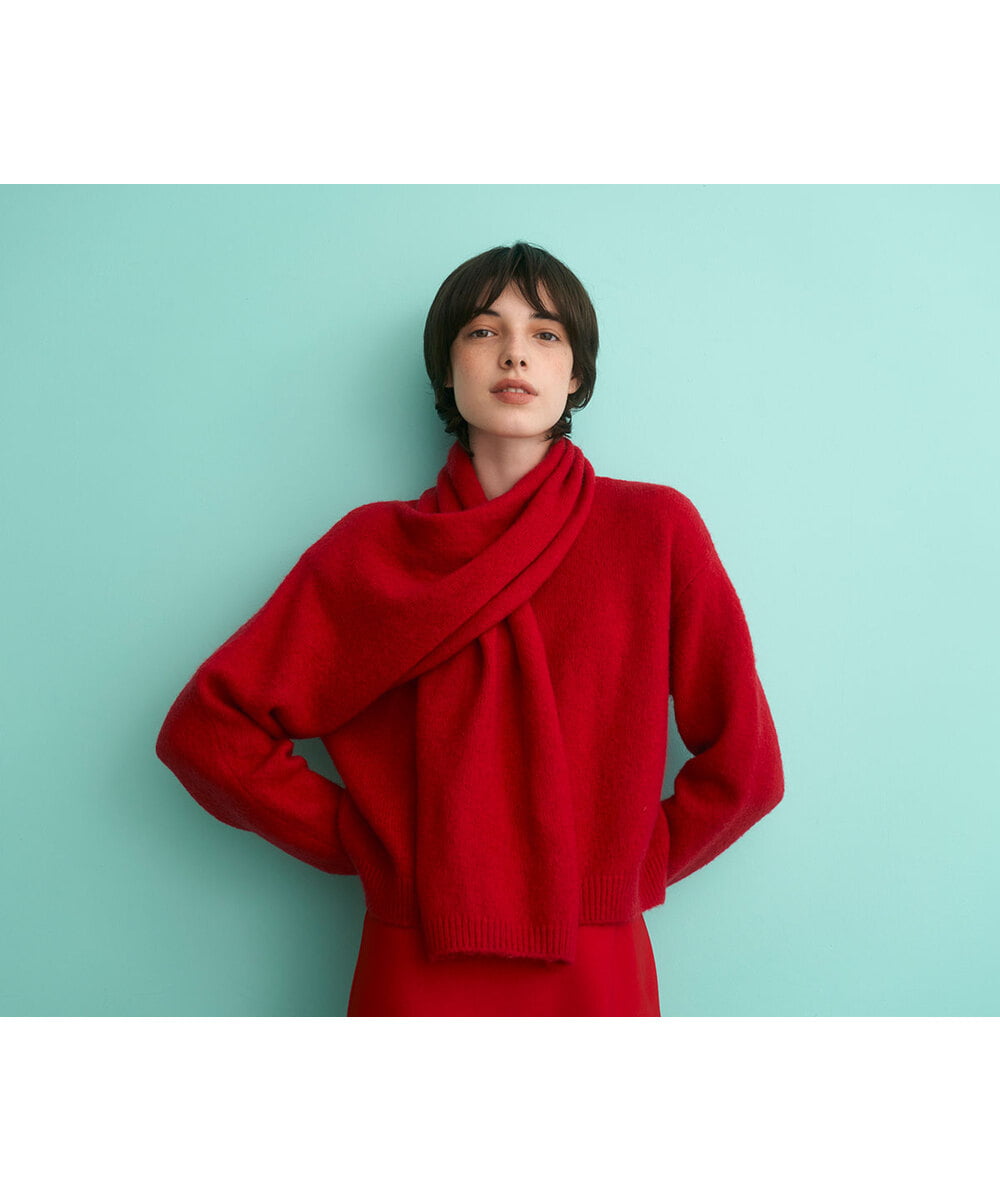 GLFAV05240 S sybilla(エス  バイ シビラ) ストール付きモヘヤセーター レッド