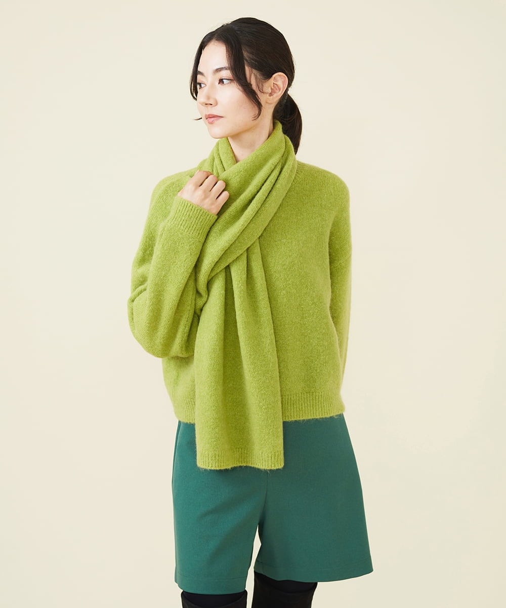 GLFAV05240 S sybilla(エス  バイ シビラ) ストール付きモヘヤセーター ペリドットグリーン