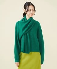 GLFAV05240 S sybilla(エス  バイ シビラ) ストール付きモヘヤセーター エメラルドグリーン