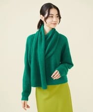 GLFAV05240 S sybilla(エス  バイ シビラ) ストール付きモヘヤセーター エメラルドグリーン