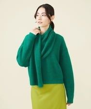 GLFAV05240 S sybilla(エス  バイ シビラ) ストール付きモヘヤセーター エメラルドグリーン