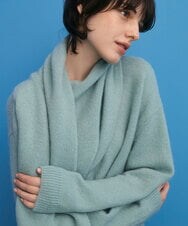 GLFAV05240 S sybilla(エス  バイ シビラ) ストール付きモヘヤセーター アクアブルー