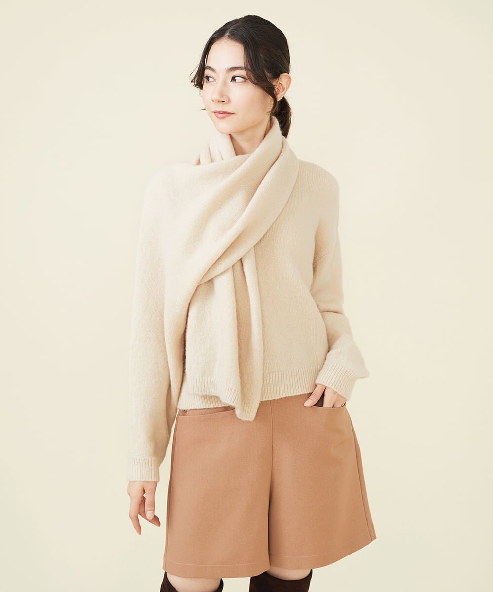 GLFAV05240 S sybilla(エス  バイ シビラ) ストール付きモヘヤセーター バニラ