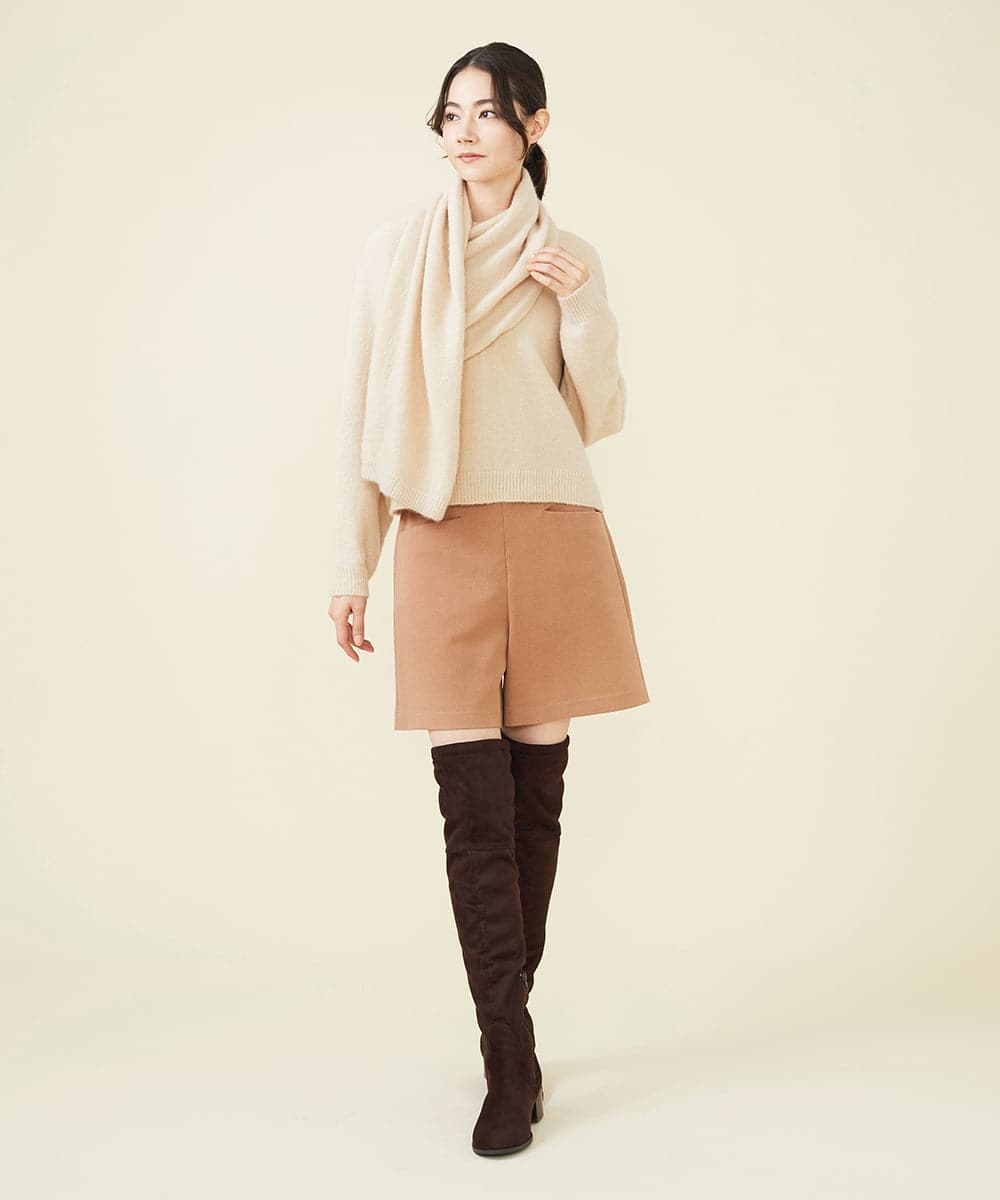 GLFAV05240 S sybilla(エス  バイ シビラ) ストール付きモヘヤセーター バニラ