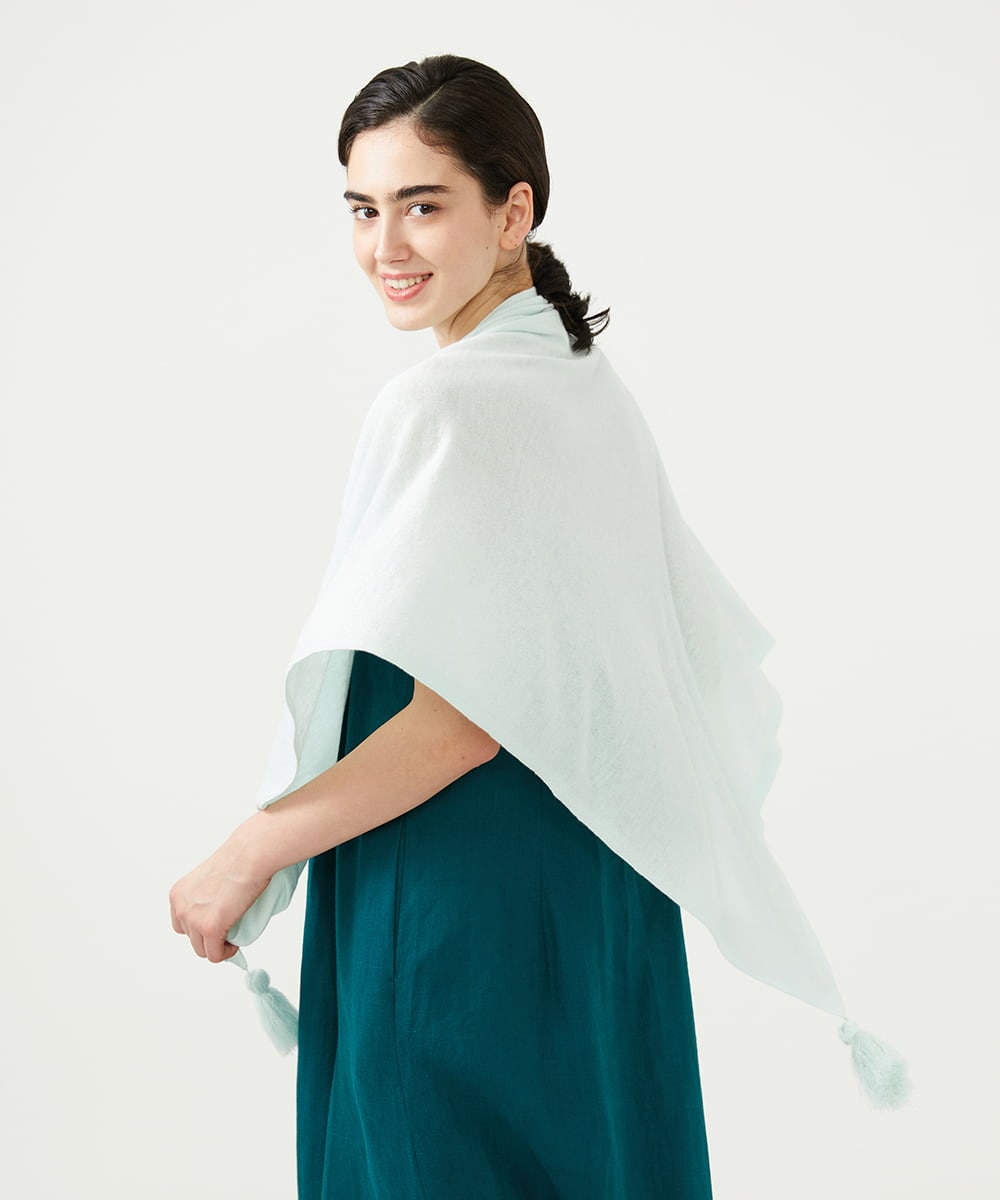 GLFGD01130 S sybilla(エス  バイ シビラ) アシンメトリーニットストール ペールグリーン