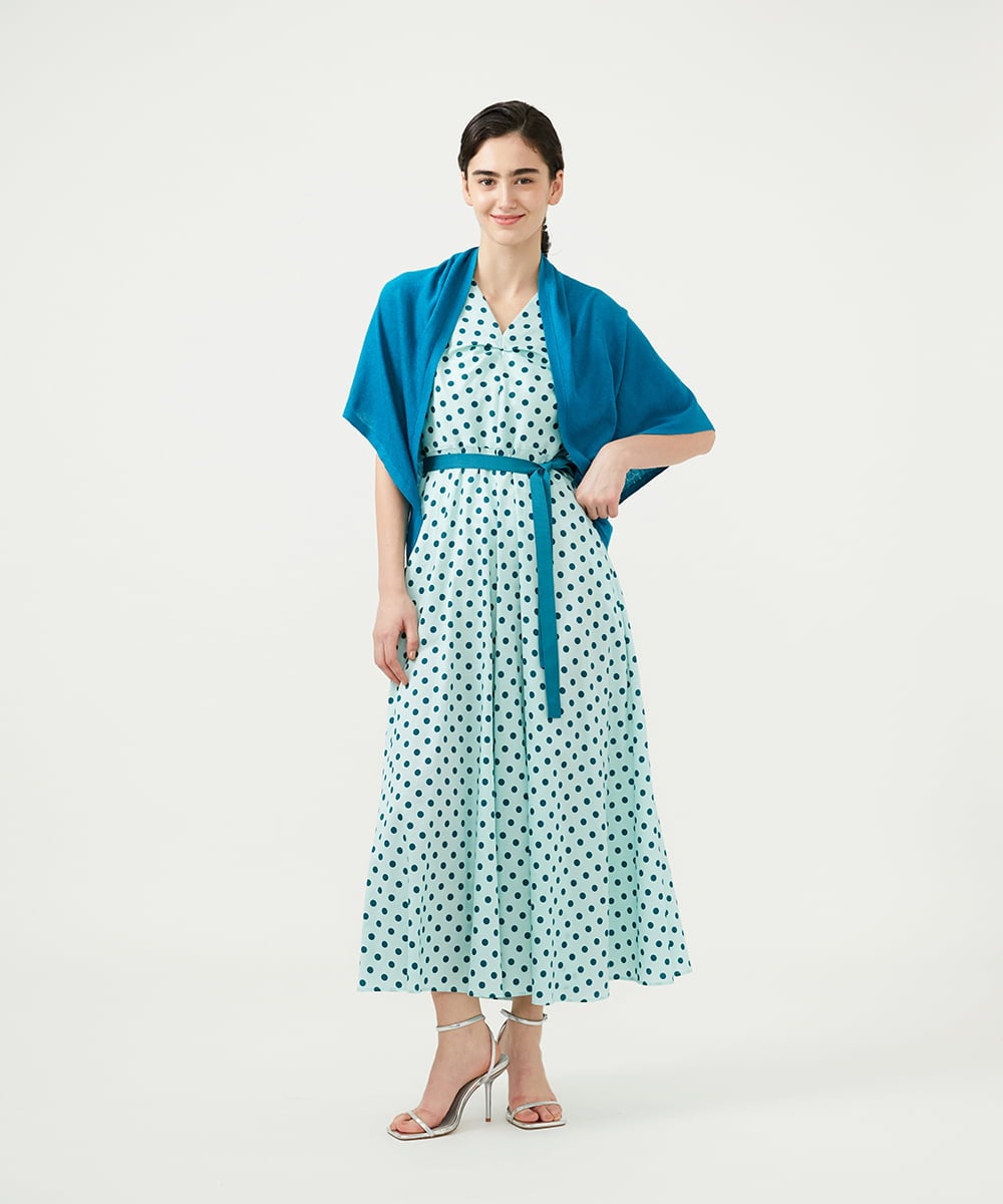 GLFGD01130 S sybilla(エス  バイ シビラ) アシンメトリーニットストール ターコイズ