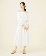 GLHGX01230 S sybilla(エス  バイ シビラ) 【メディア着用】ドットエンブロイダリースカート ピュアホワイト