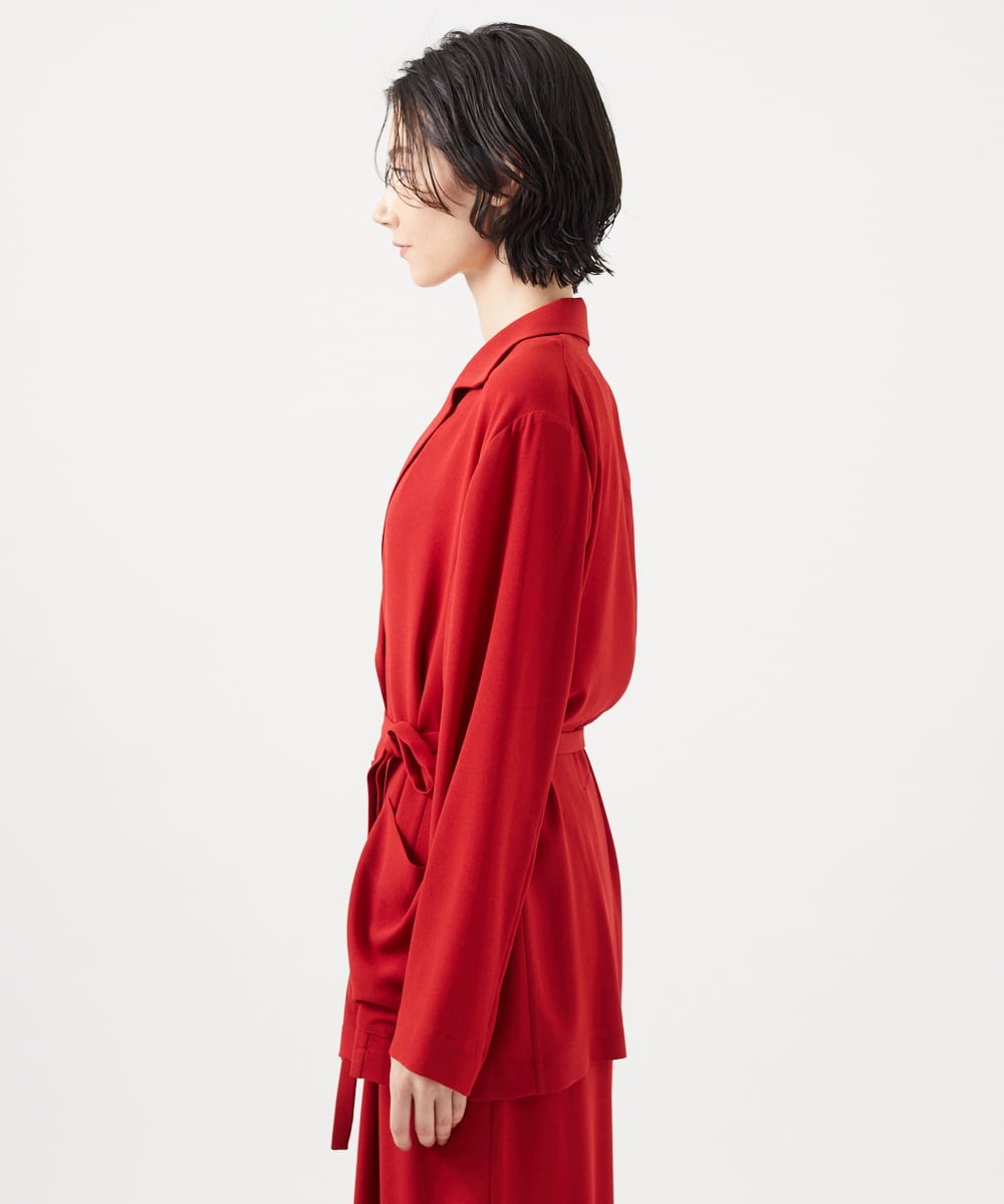 GLJGA01420 S sybilla(エス  バイ シビラ) 【ドラマ着用】トリアセテートローブジャケット トゥルーレッド