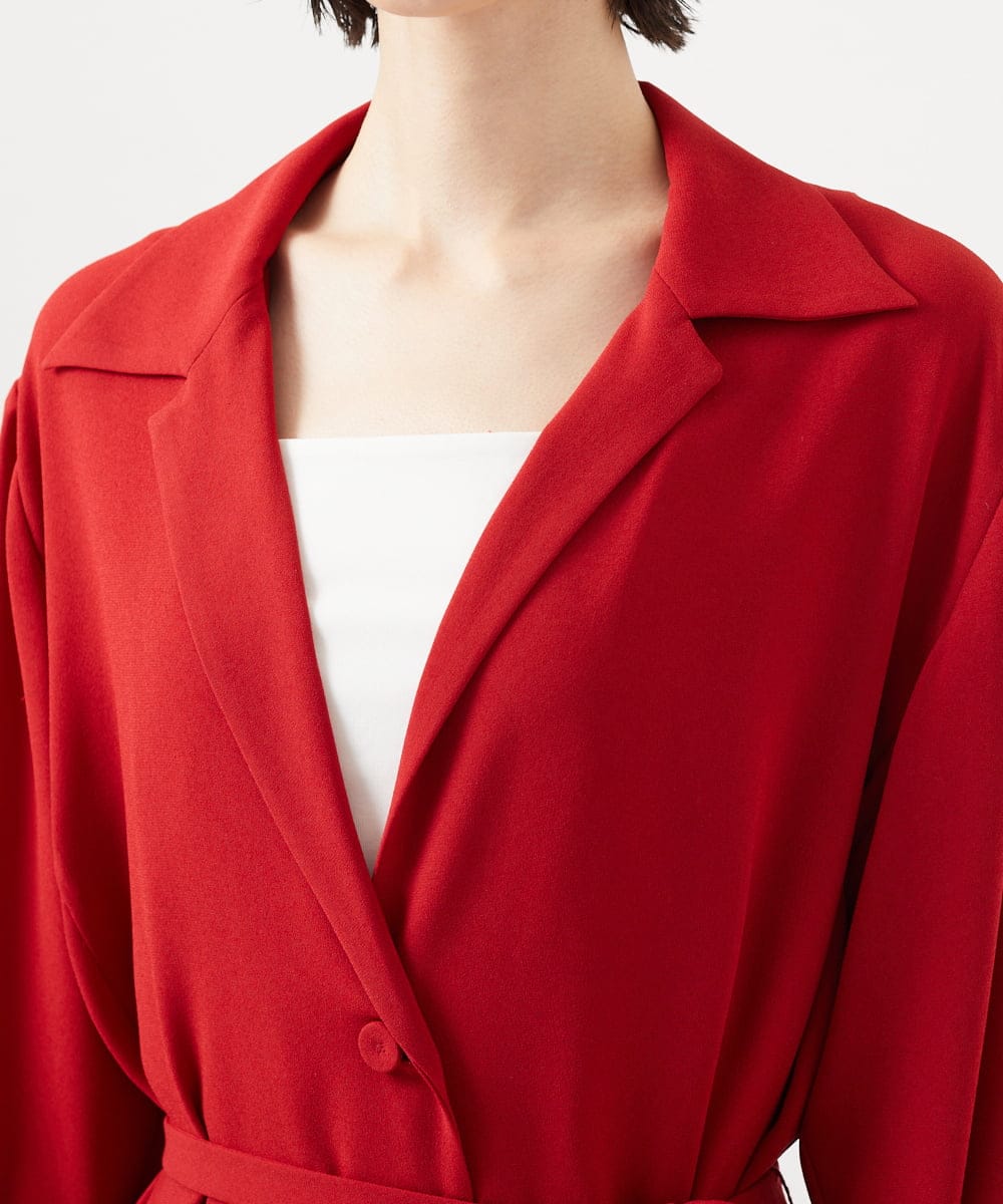 GLJGA01420 S sybilla(エス  バイ シビラ) 【ドラマ着用】トリアセテートローブジャケット トゥルーレッド