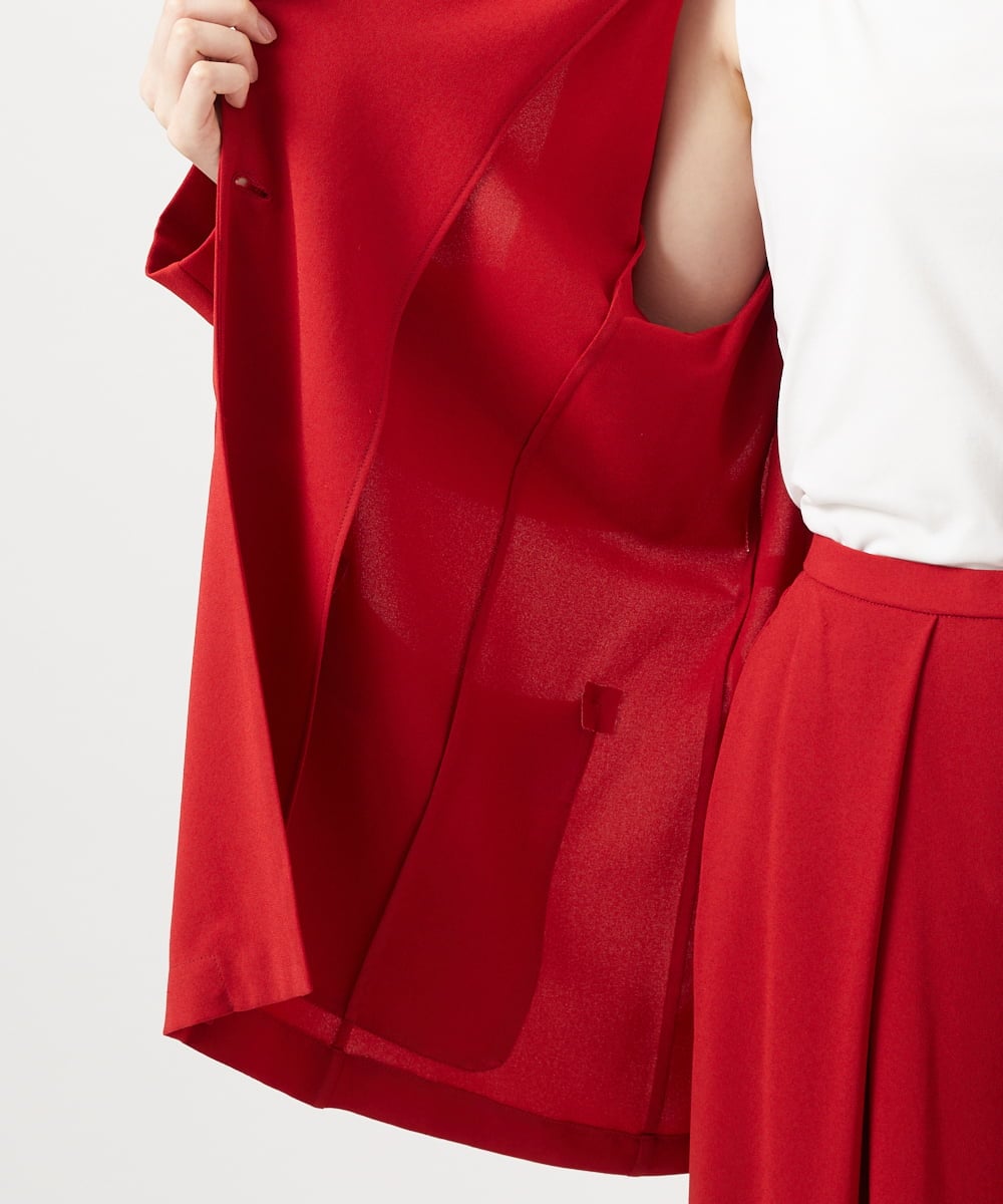 GLJGA01420 S sybilla(エス  バイ シビラ) 【ドラマ着用】トリアセテートローブジャケット トゥルーレッド