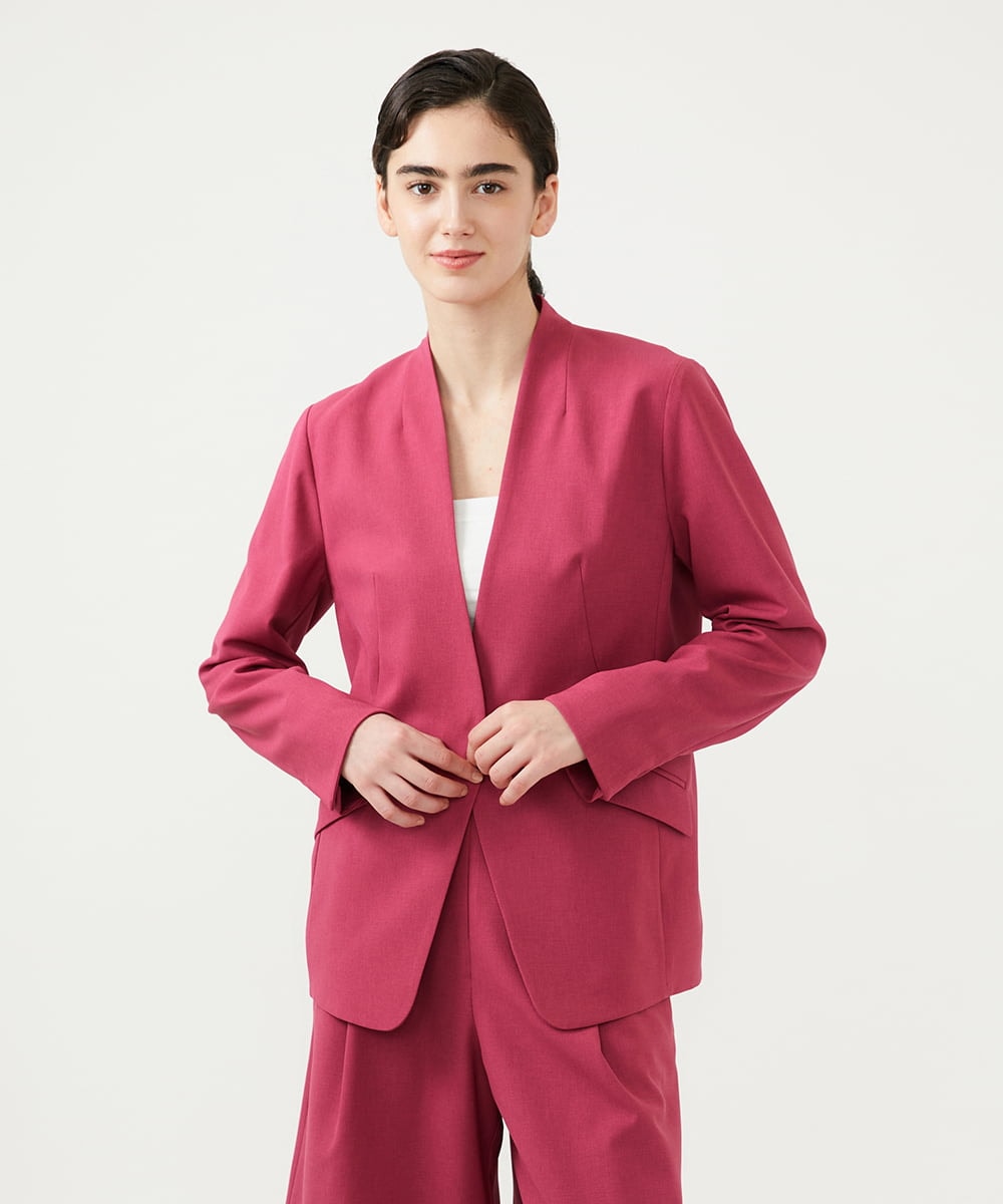 GLJGD01330 S sybilla(エス  バイ シビラ) ノーカラージャケット ラズベリー