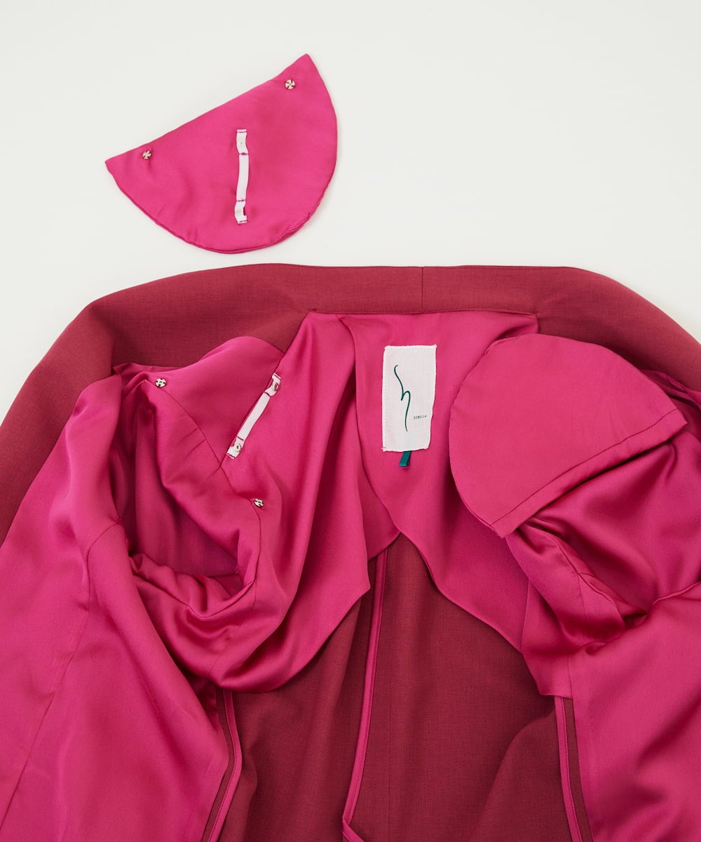 GLJGD01330 S sybilla(エス  バイ シビラ) ノーカラージャケット ラズベリー
