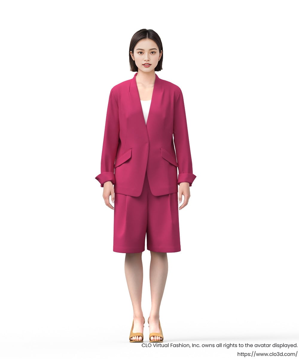 GLJGD01330 S sybilla(エス  バイ シビラ) ノーカラージャケット ラズベリー