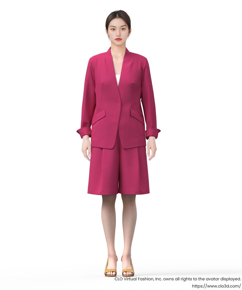 GLJGD01330 S sybilla(エス  バイ シビラ) ノーカラージャケット ラズベリー