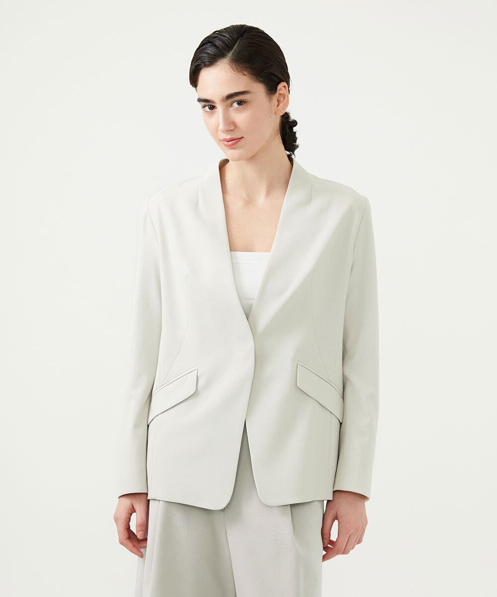 GLJGD01330 S sybilla(エス  バイ シビラ) ノーカラージャケット オフベージュ