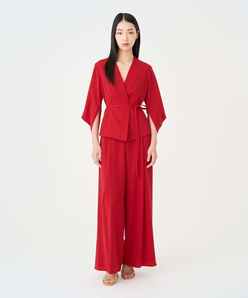 GLLAD01190 S sybilla(エス  バイ シビラ) タックワイドパンツ レッド