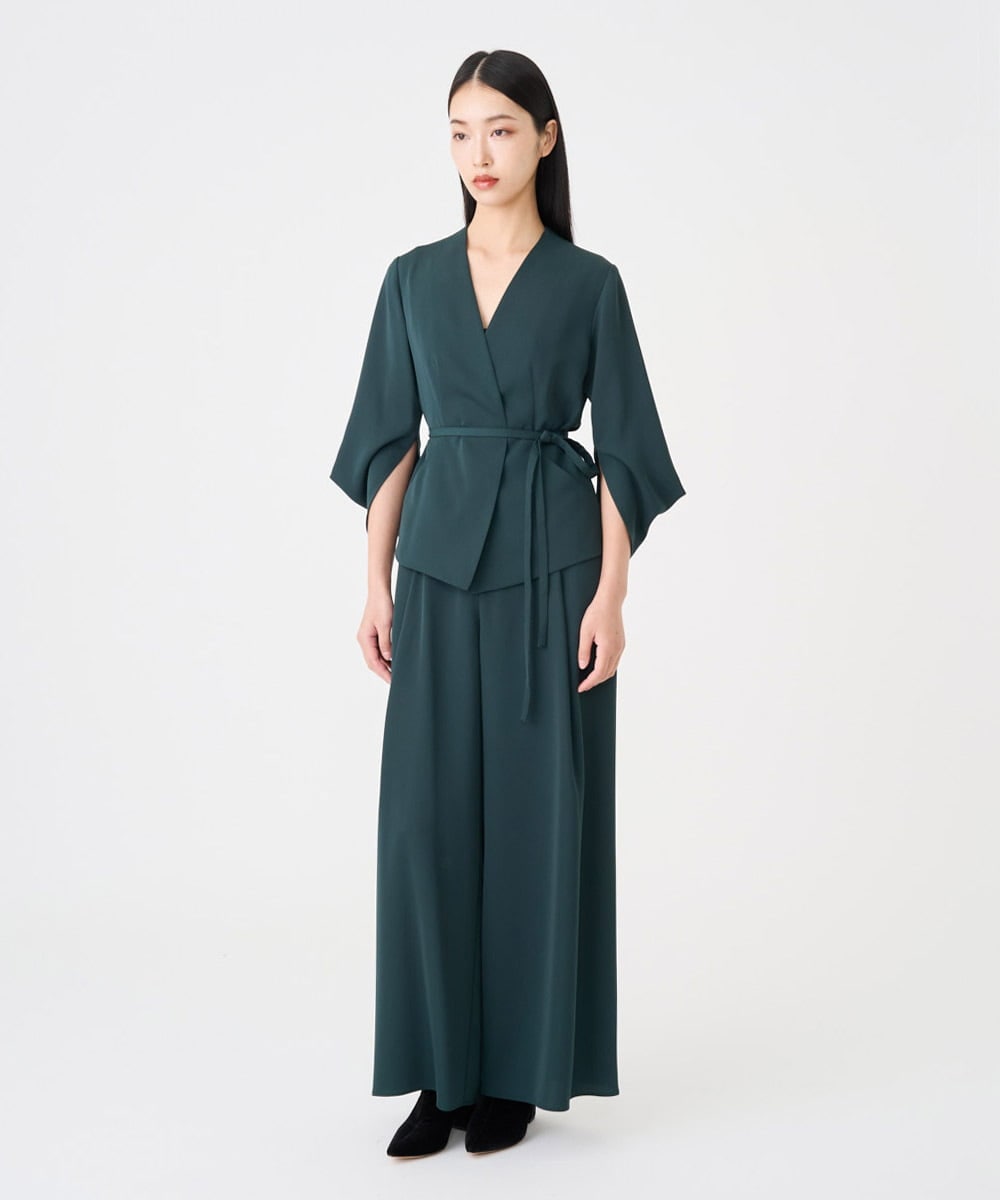 GLLAD01190 S sybilla(エス  バイ シビラ) タックワイドパンツ グリーン