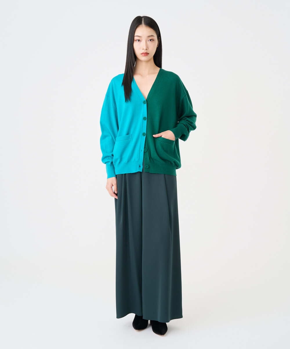 GLLAD01190 S sybilla(エス  バイ シビラ) タックワイドパンツ グリーン