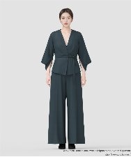 GLLAD01190 S sybilla(エス  バイ シビラ) タックワイドパンツ ピンクベージュ