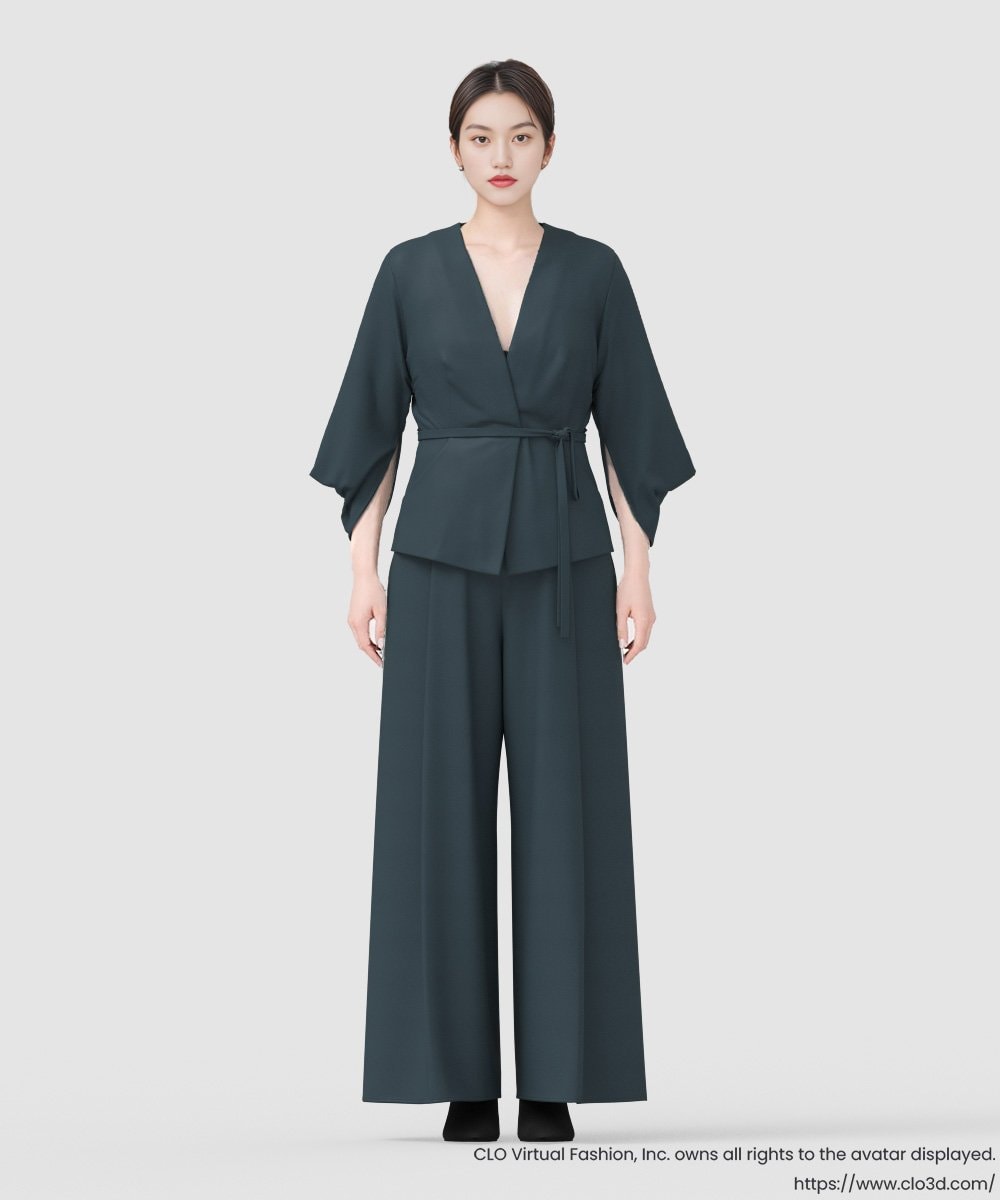 GLLAD01190 S sybilla(エス  バイ シビラ) タックワイドパンツ ピンクベージュ