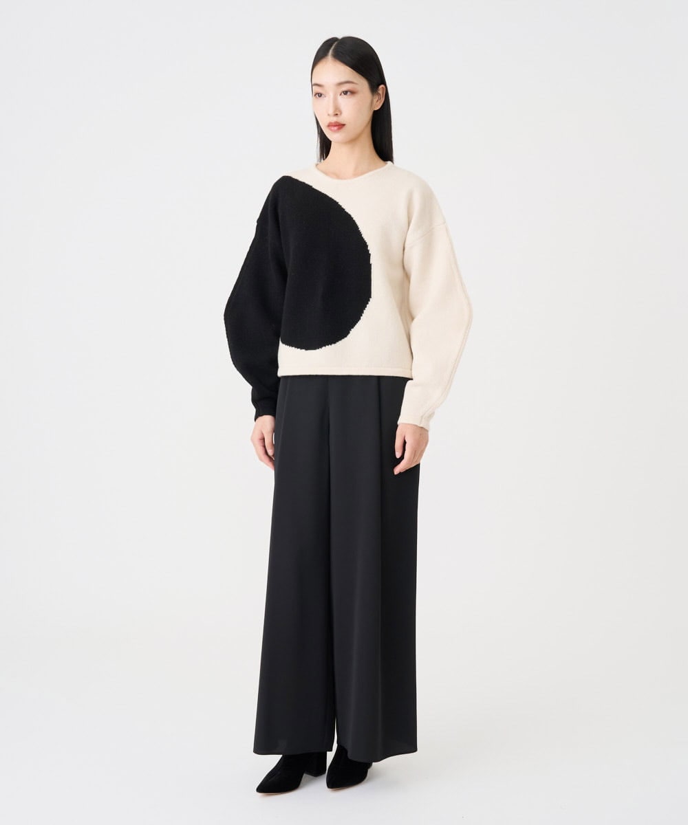 GLLAD01190 S sybilla(エス  バイ シビラ) タックワイドパンツ ブラック