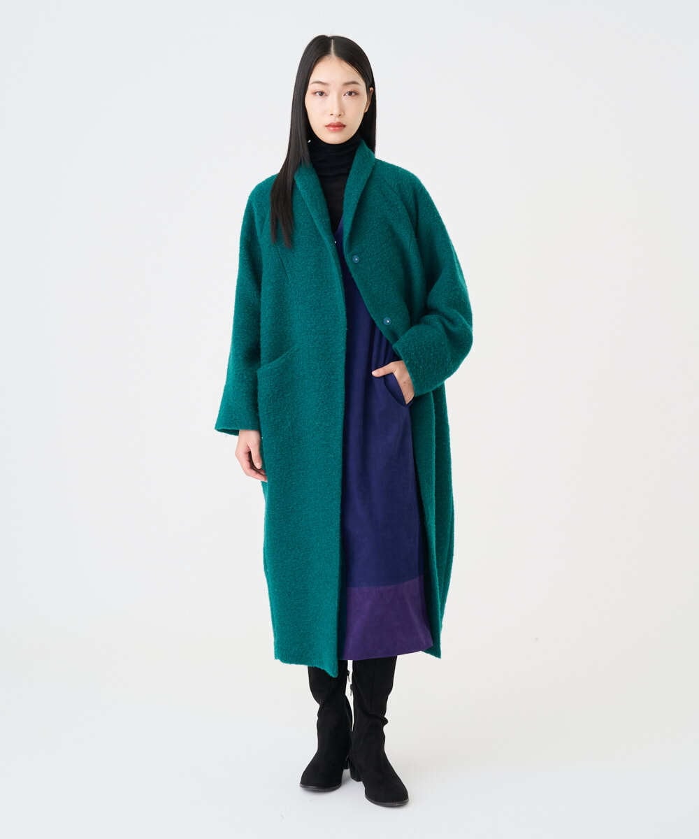 GLUAD01450 S sybilla(エス  バイ シビラ) 【evo】スライバーニットコート エメラルドグリーン