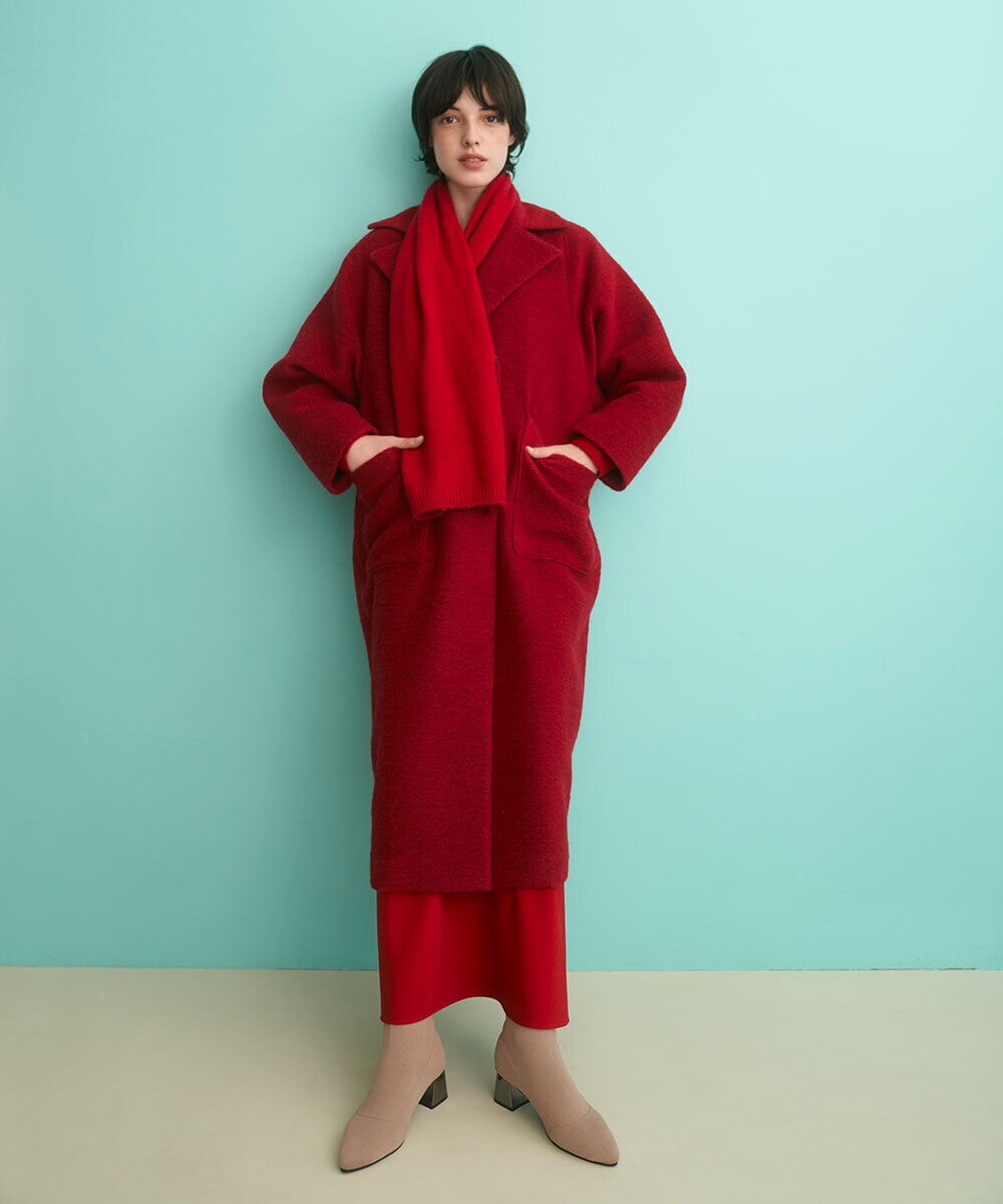 GLUAV02430 S sybilla(エス  バイ シビラ) スライバーニットコート レッド