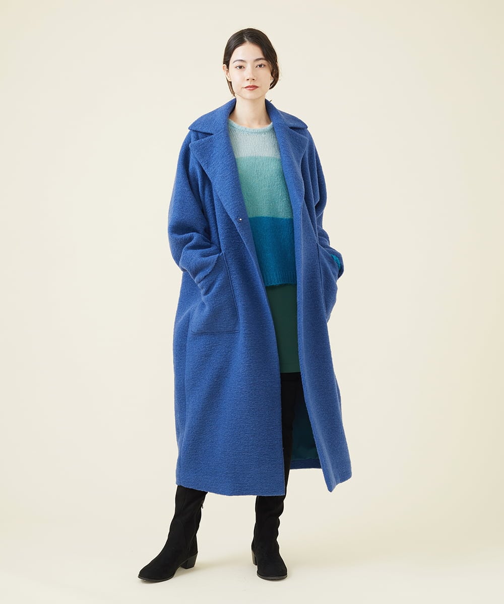 GLUAV02430 S sybilla(エス  バイ シビラ) スライバーニットコート ブルー