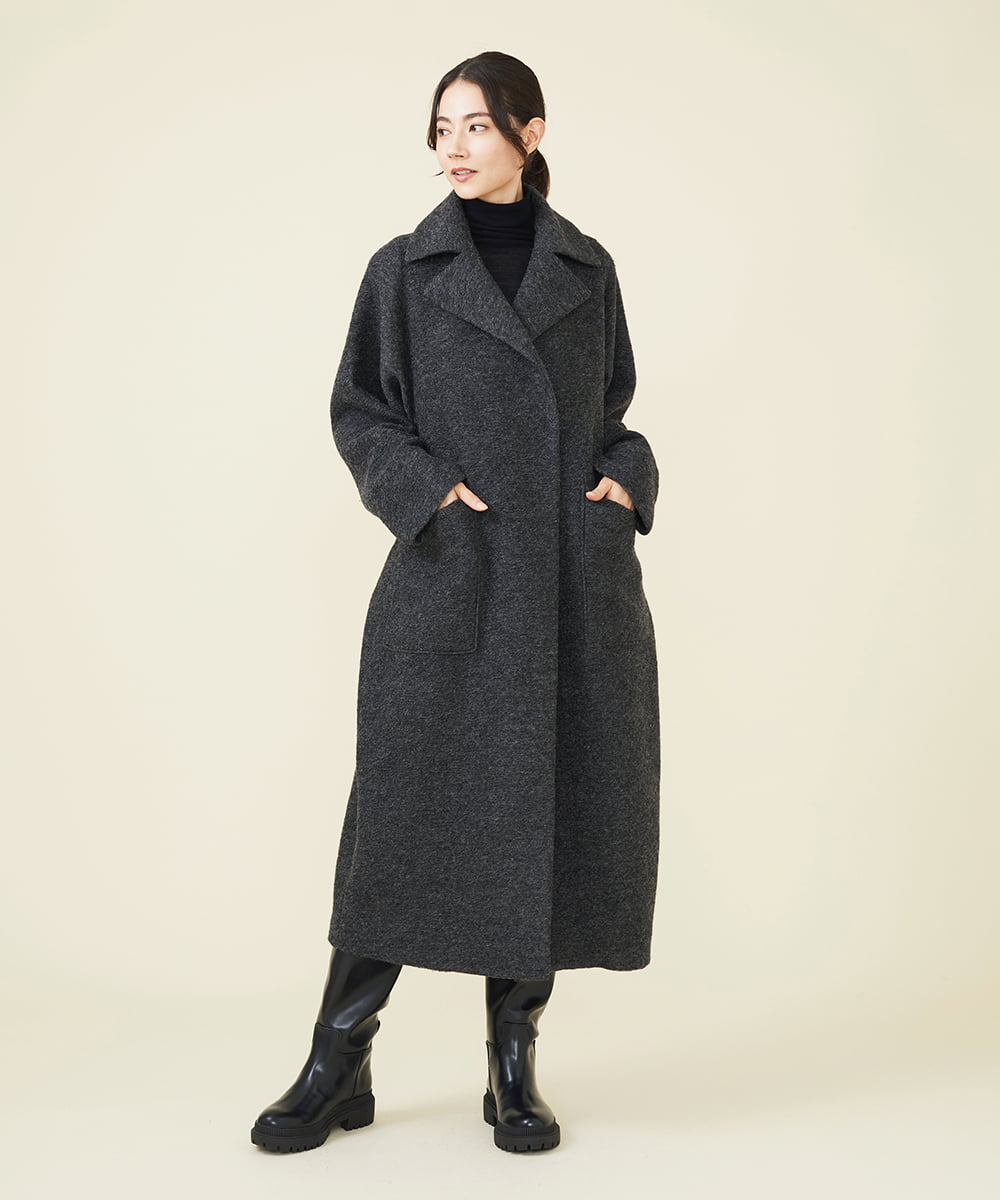 GLUAV02430 S sybilla(エス  バイ シビラ) スライバーニットコート チャコール