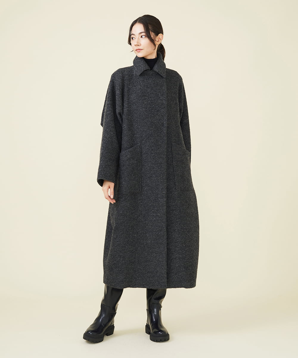 GLUAV02430 S sybilla(エス  バイ シビラ) スライバーニットコート チャコール