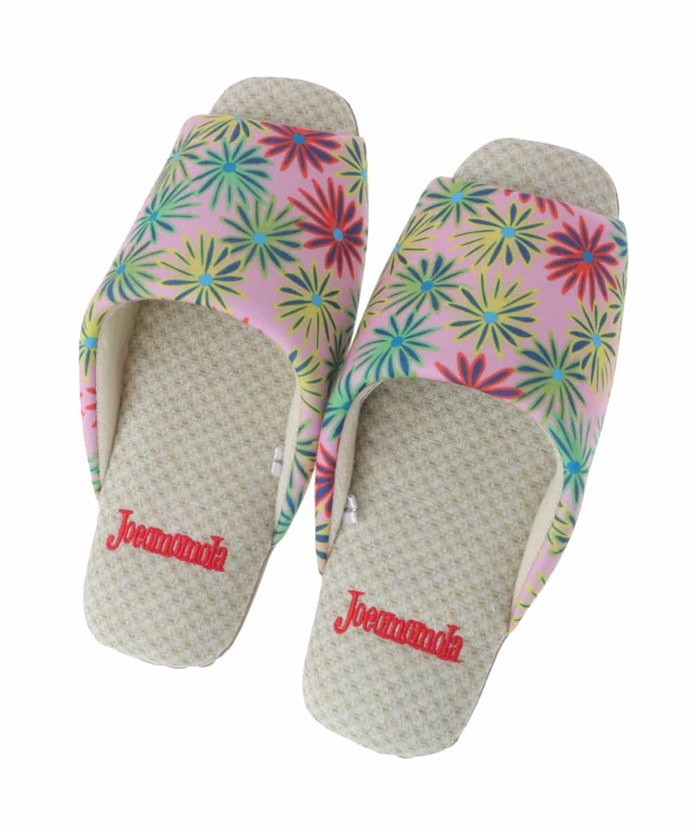GNFDT02023 Jocomomola(ホコモモラ) 【洗える】小花柄デザインスリッパ ピンク