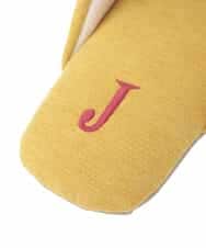 GNFTD01025 Jocomomola(ホコモモラ) 【洗える】フラワーアップリケ刺繍デザインスリッパ イエロー