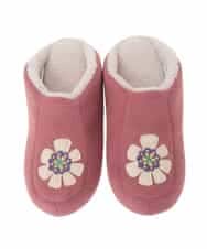 GNFTD04033 Jocomomola(ホコモモラ) 【洗える】フラワーアップリケナポレオンスリッパ レッド