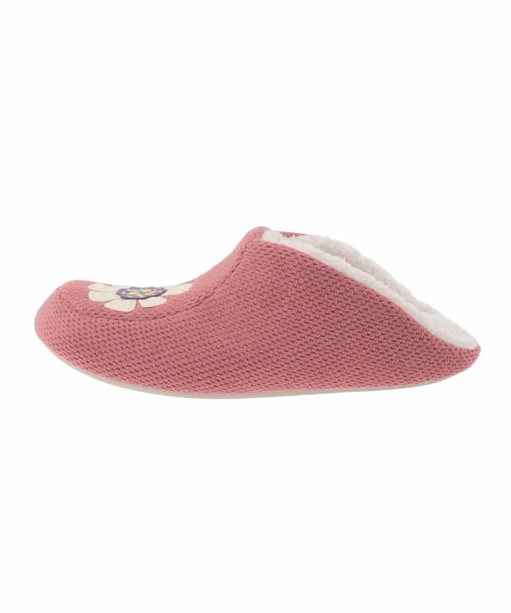 GNFTD04033 Jocomomola(ホコモモラ) 【洗える】フラワーアップリケナポレオンスリッパ レッド