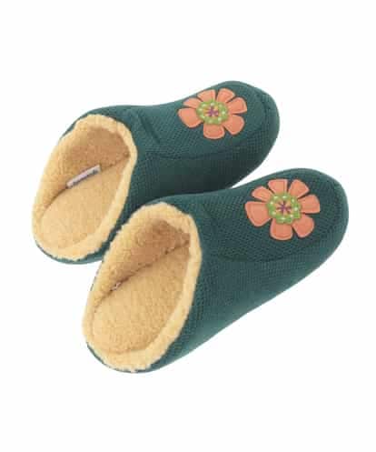 GNFTD04033 Jocomomola 【洗える】フラワーアップリケナポレオンスリッパ