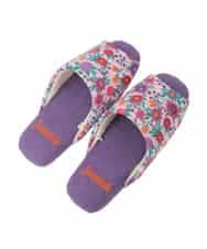 GNFTG01025 Jocomomola(ホコモモラ) 【洗える】フラワープリントオープントゥスリッパ ピンク