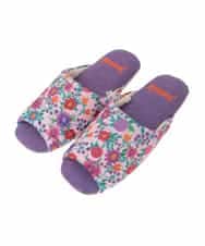 GNFTG01025 Jocomomola(ホコモモラ) 【洗える】フラワープリントオープントゥスリッパ ピンク