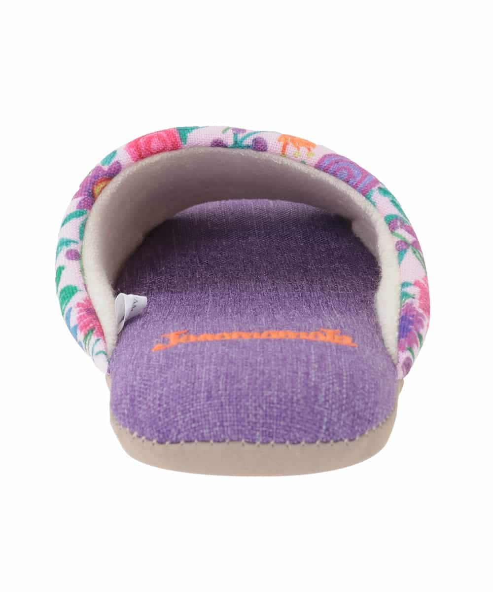 GNFTG01025 Jocomomola(ホコモモラ) 【洗える】フラワープリントオープントゥスリッパ ピンク