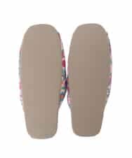 GNFTG01025 Jocomomola(ホコモモラ) 【洗える】フラワープリントオープントゥスリッパ ピンク