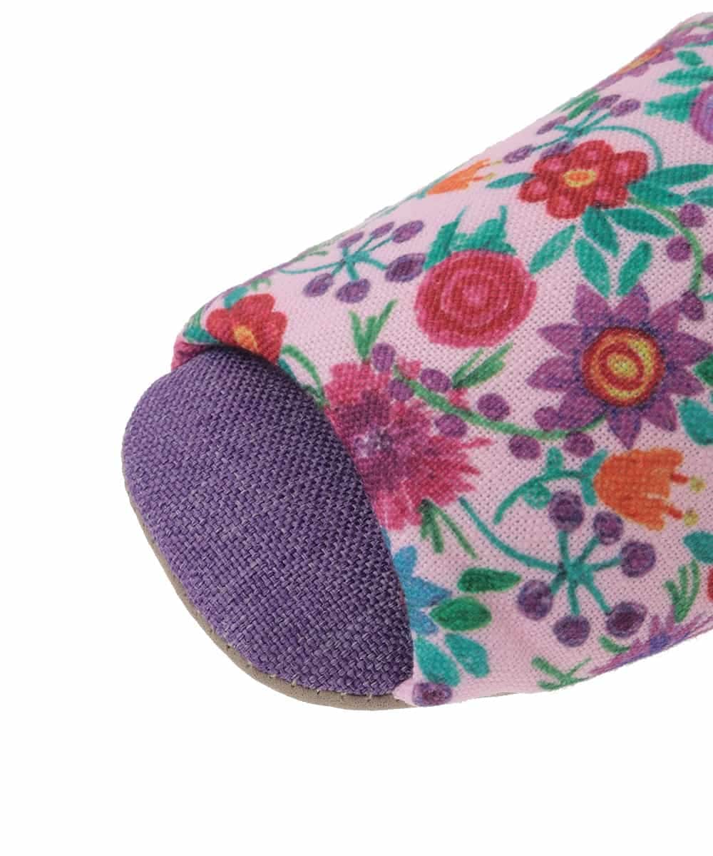 GNFTG01025 Jocomomola(ホコモモラ) 【洗える】フラワープリントオープントゥスリッパ ピンク