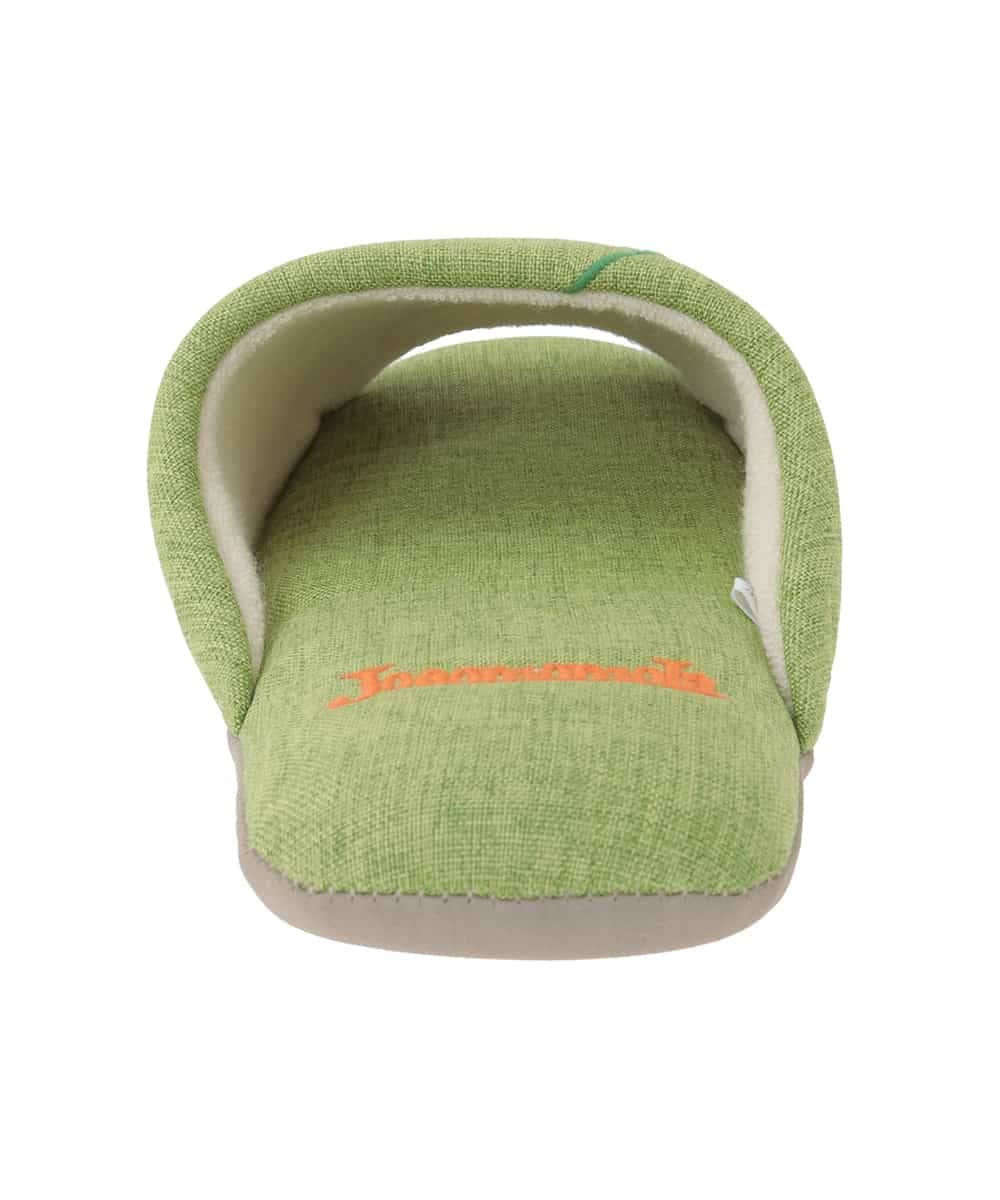 GNFTG02025 Jocomomola(ホコモモラ) 【洗える】フラワー刺繍オープントゥスリッパ グリーン