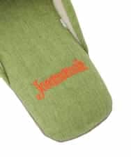 GNFTG02025 Jocomomola(ホコモモラ) 【洗える】フラワー刺繍オープントゥスリッパ グリーン