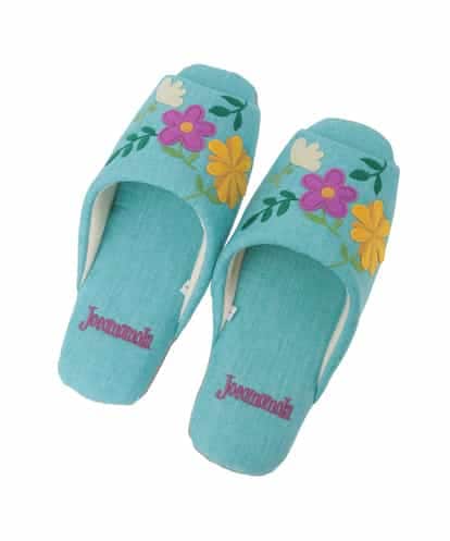 GNFTG02025 Jocomomola 【洗える】フラワー刺繍オープントゥスリッパ